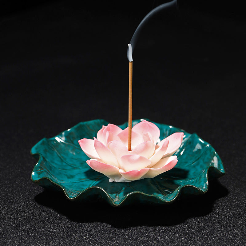 Zen Lotus Ceramic Incense Holder Incense Burner