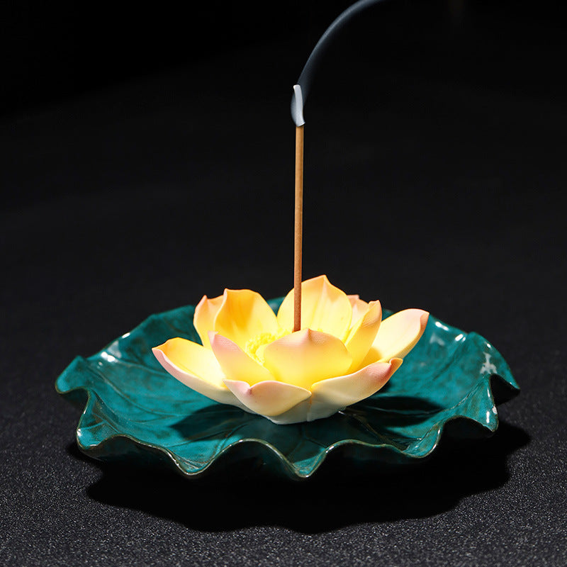 Zen Lotus Ceramic Incense Holder Incense Burner