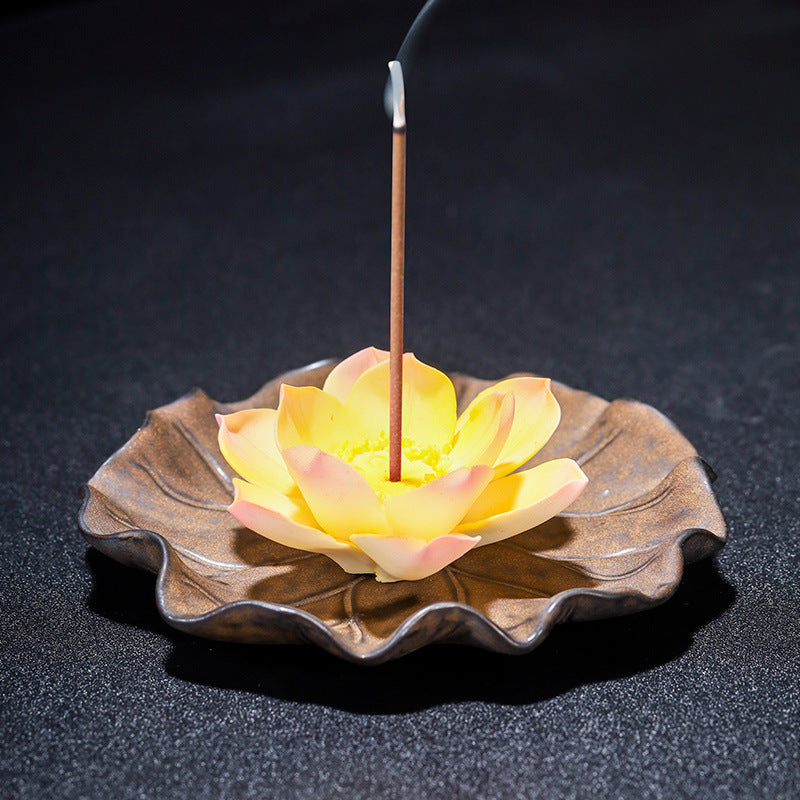 Zen Lotus Ceramic Incense Holder Incense Burner