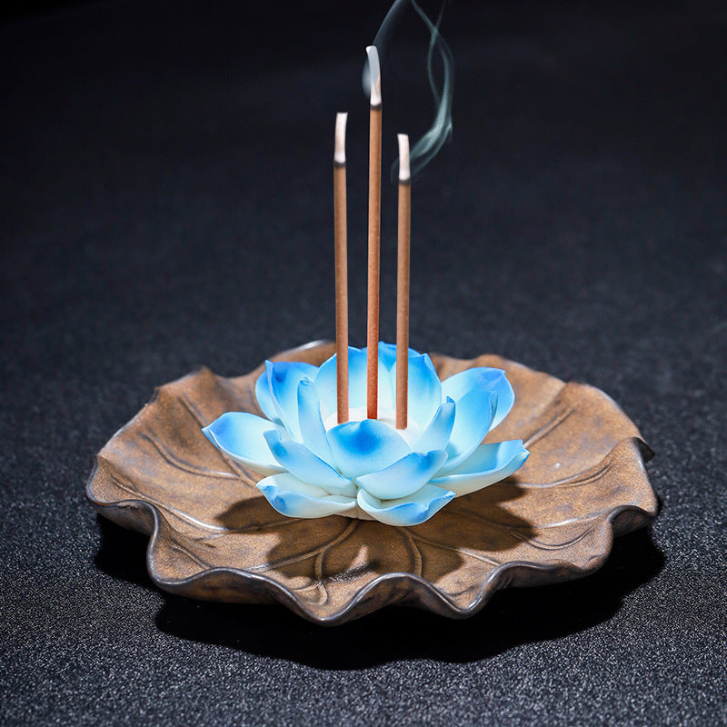 Zen Lotus Ceramic Incense Holder Incense Burner