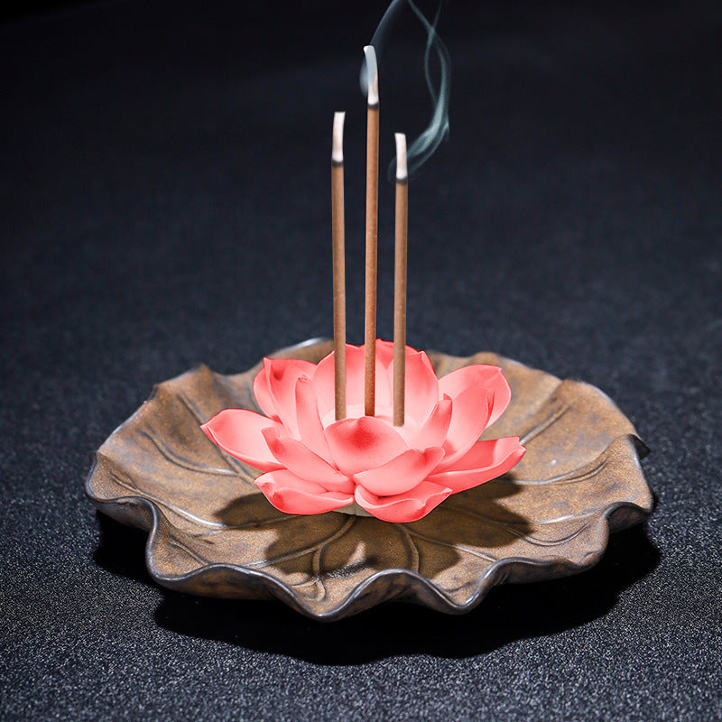 Zen Lotus Ceramic Incense Holder Incense Burner