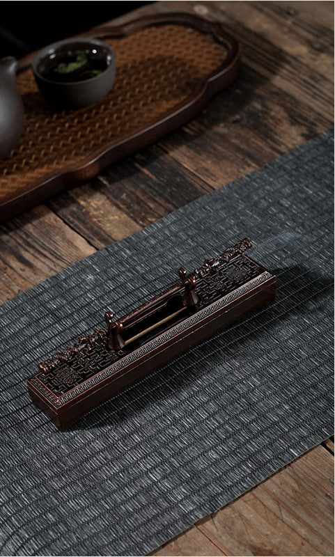 Chinese Traditional Golden Cudgel Crane Style Metal Incense Box