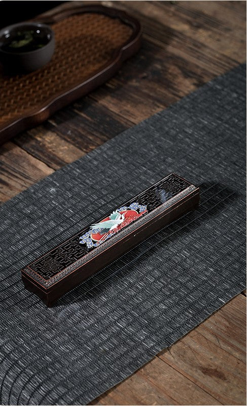 Chinese Traditional Golden Cudgel Crane Style Metal Incense Box