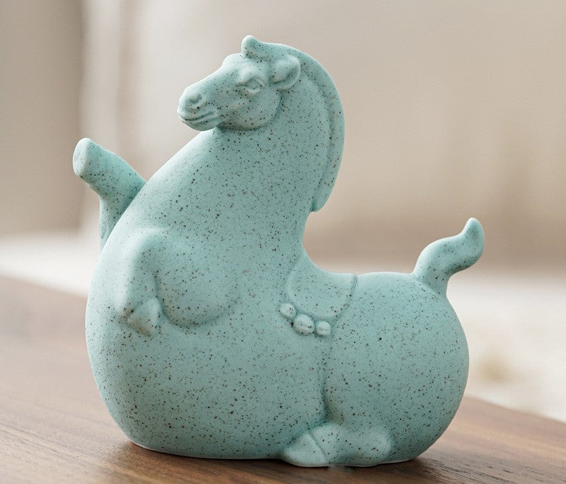 Prancing Soaring Tang Horse Ceramic Ornament