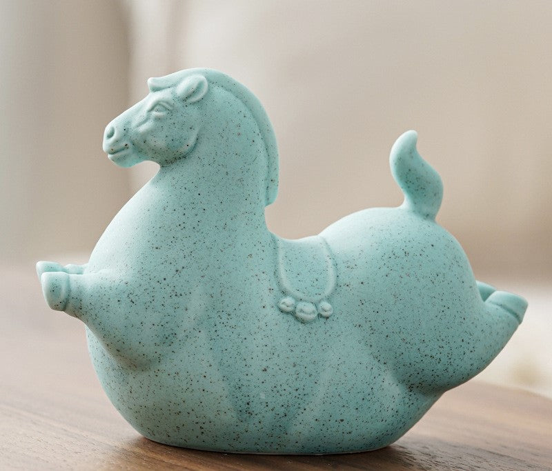 Prancing Soaring Tang Horse Ceramic Ornament