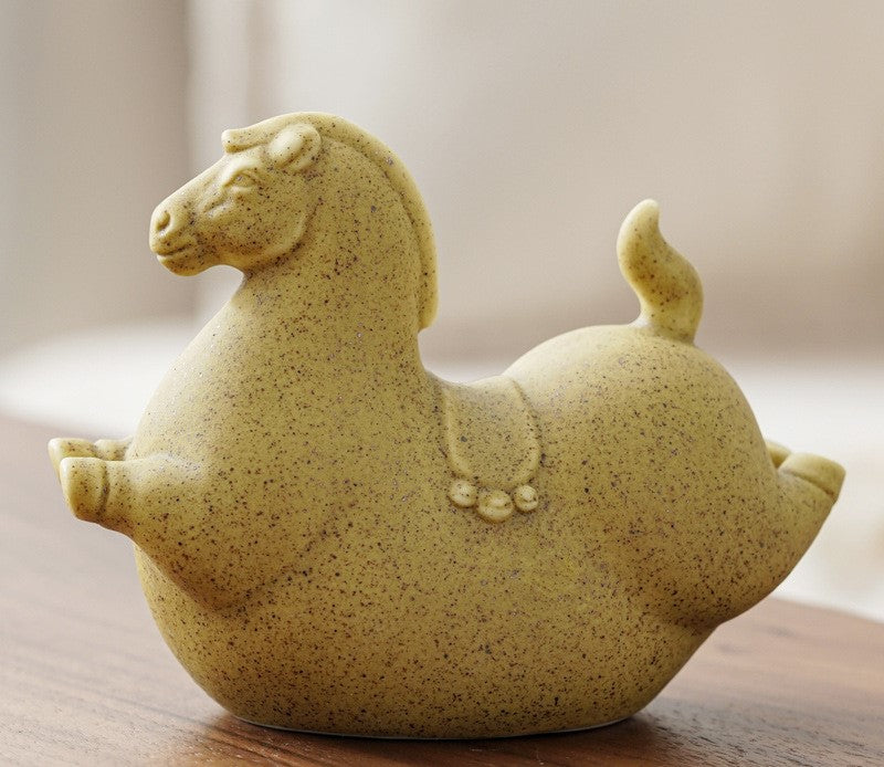 Prancing Soaring Tang Horse Ceramic Ornament