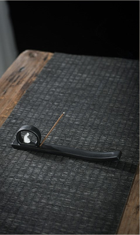 Chinese Traditional Zen Fishing Alone in Freezing River Snow Incense Holder