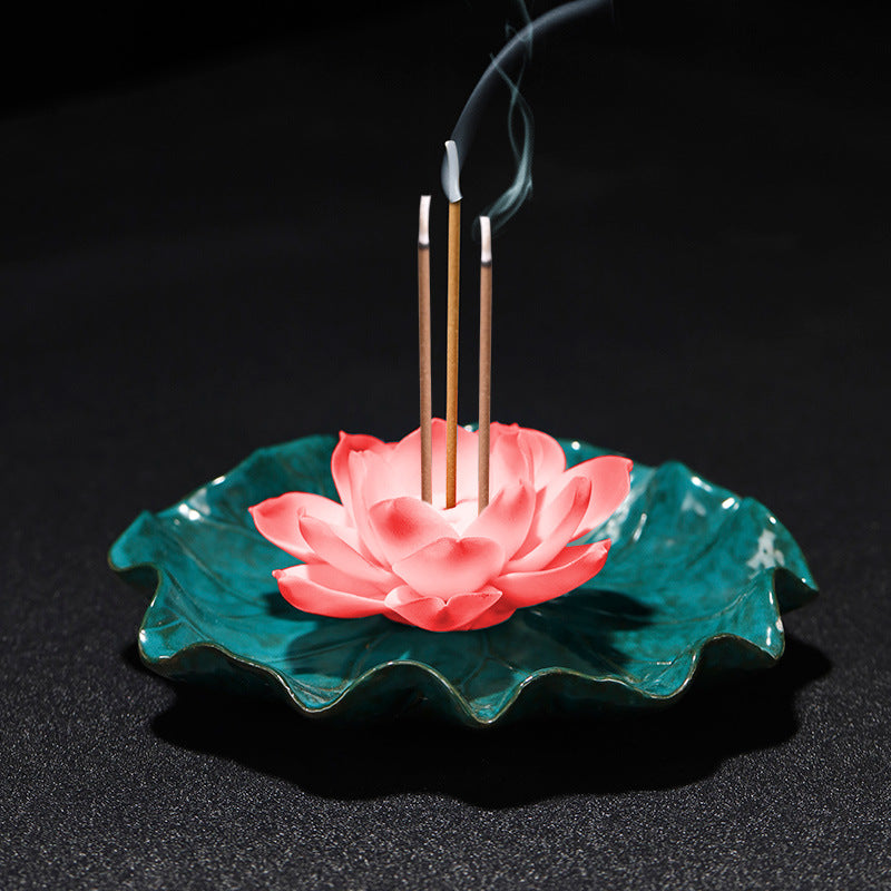 Zen Lotus Ceramic Incense Holder Incense Burner