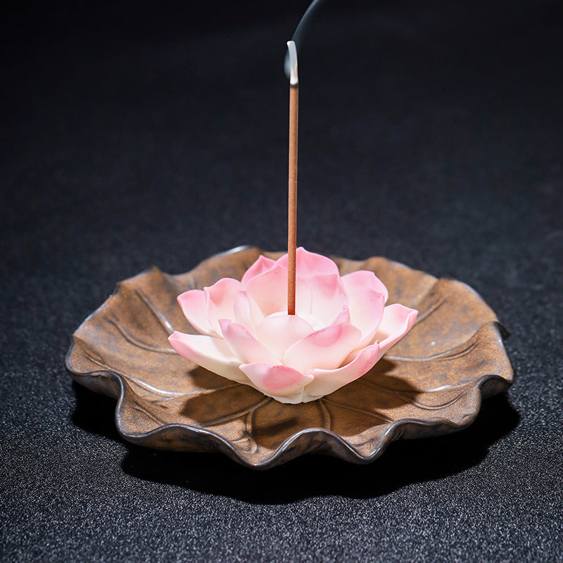 Zen Lotus Ceramic Incense Holder Incense Burner