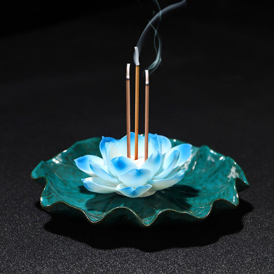 Zen Lotus Ceramic Incense Holder Incense Burner