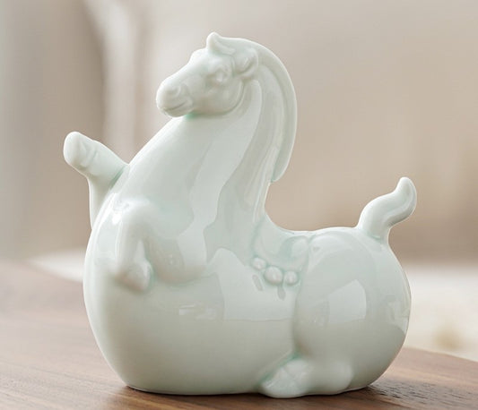 Prancing Soaring Tang Horse Ceramic Ornament