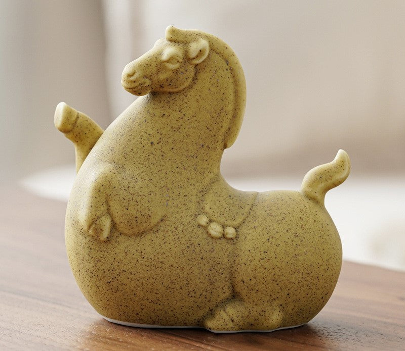 Prancing Soaring Tang Horse Ceramic Ornament