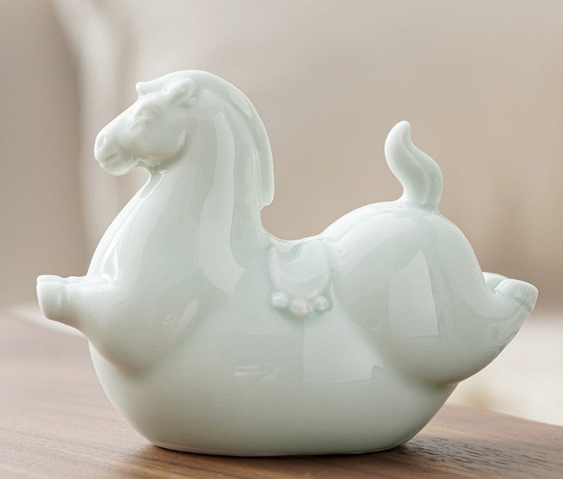 Prancing Soaring Tang Horse Ceramic Ornament