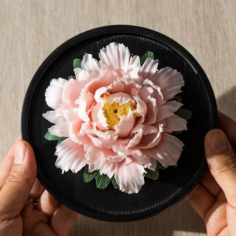 Handmade Ceramic Peony Flower Style Incense Holder