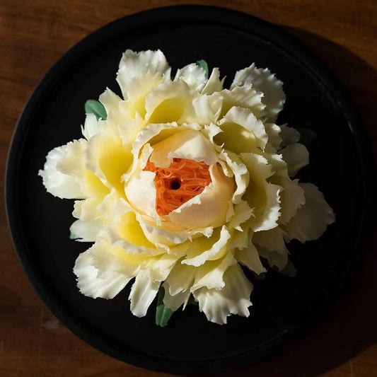 Handmade Ceramic Peony Flower Style Incense Holder
