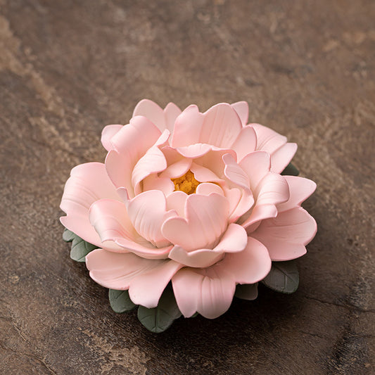 Handmade Ceramic Peony Flower Incense Holder