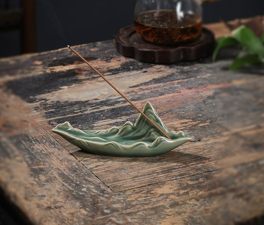 Tradiitional Chinese Landscape Painting Style Thousand Miles of Mountains and Rivers Incense Holder